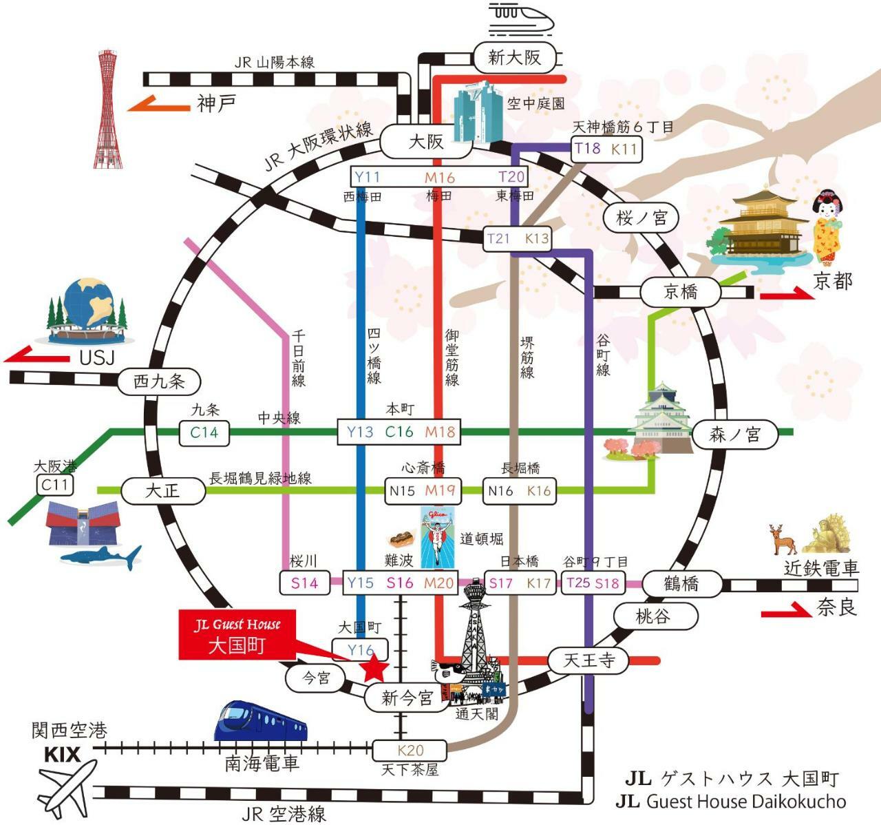 Jl Guesthouse Daikokucho Osaka Bagian luar foto